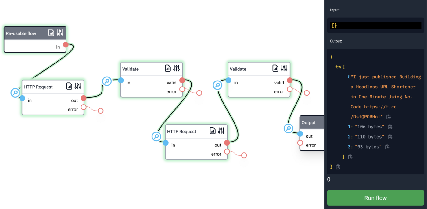 Example of a complete flow using OAuth2 authentication.